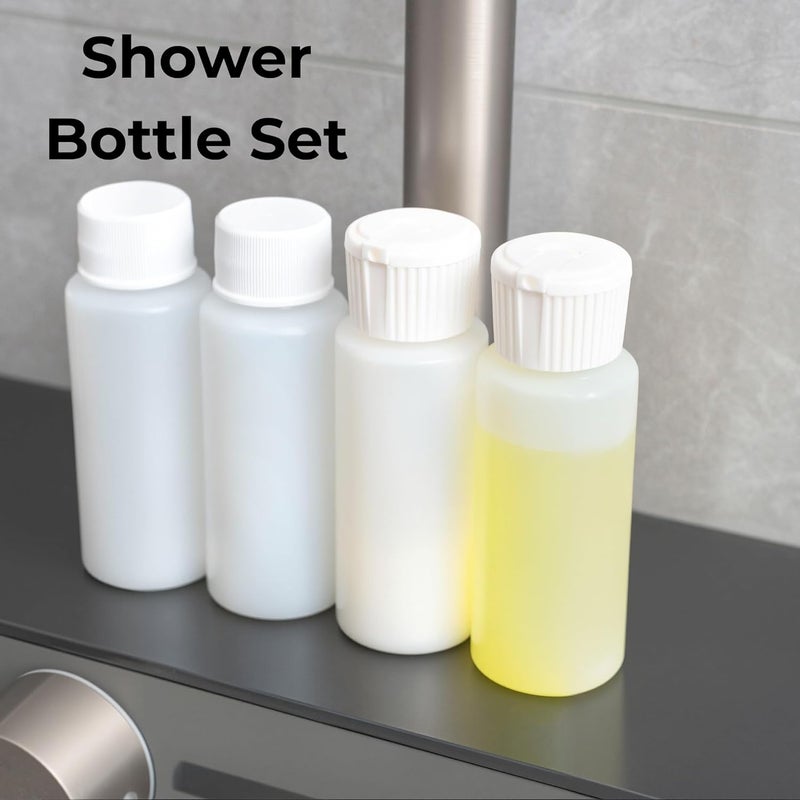 SELECTSHEN 2oz TSA Approved Translucent Squeeze Bottles with Fliptop & Extra Screw Caps, Set of 4, Leak Proof, FDA Compliant. Safe for Premium Costmetic, Shampoo, Conditioner and DIY projects. (HDPE FlipTop) - Image 5